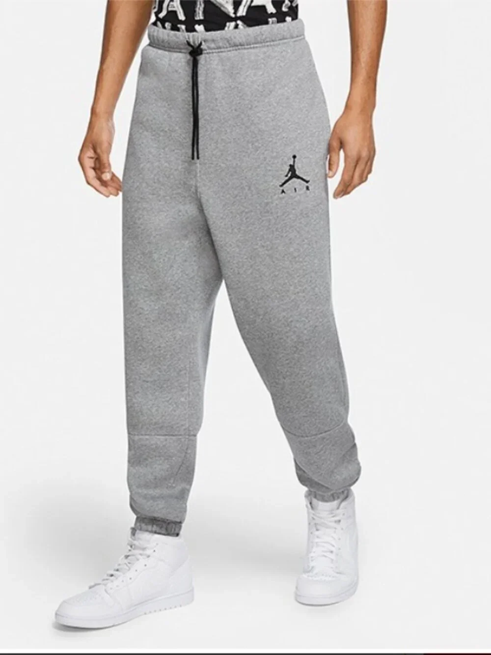 Jordan Heather Gray Jogger Sweatpants with Black Jumpman